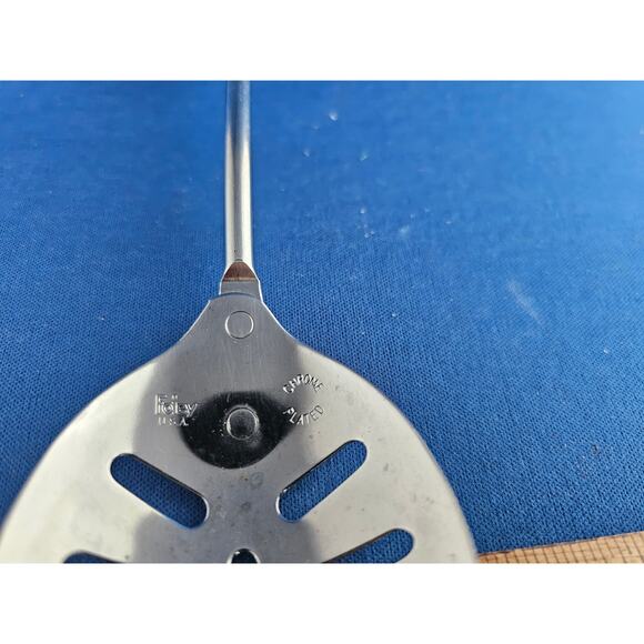 Vintage Foley Stainless Steel (USA) Slotted Serving Spoon w/Black Handle - 11" - Picture 4 of 8